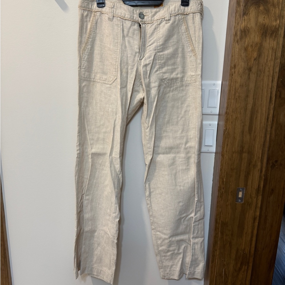 Pilcro and the Letterpress Anthropologie Cream Wide Leg Pants